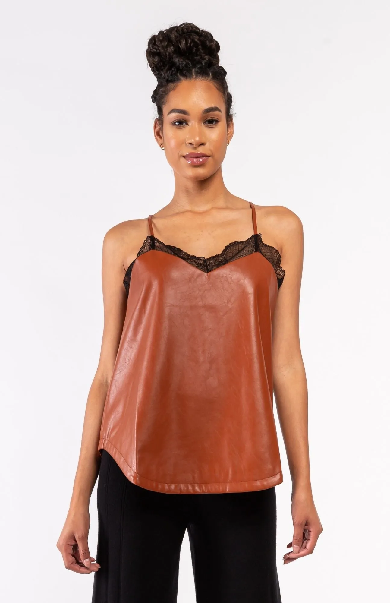 Muche et Muchette - Lace & Faux Leather Cami