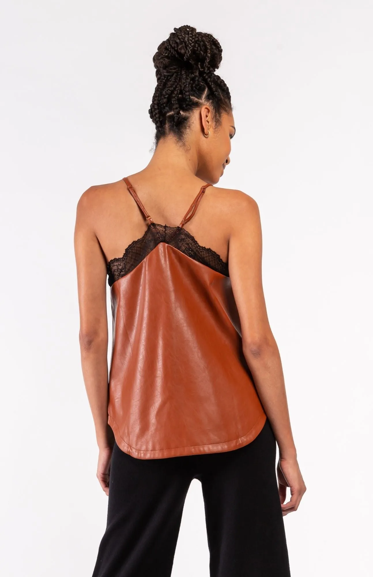 Muche et Muchette - Lace & Faux Leather Cami