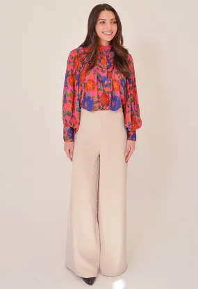 Natalie Flow Pants-Beige