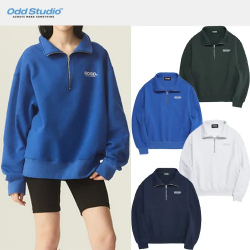 Odd Studio  |Street Style Long Sleeves Logo Hoodies & Sweatshirts