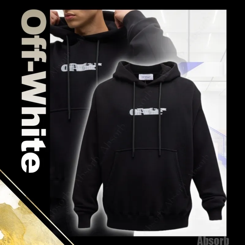 Off-White  |Street Style Long Sleeves Plain Cotton Logo Hoodies