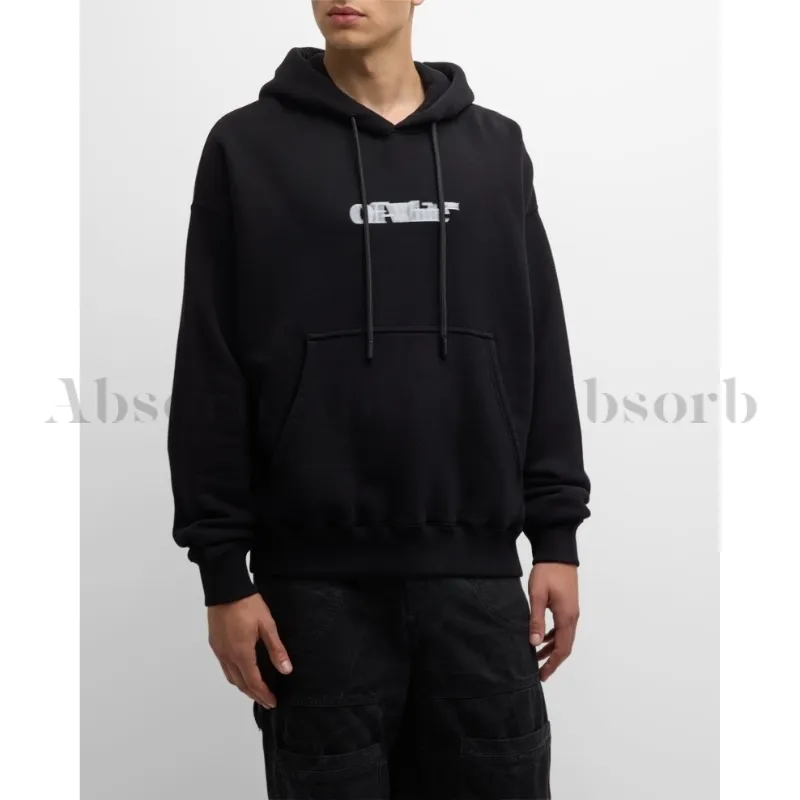 Off-White  |Street Style Long Sleeves Plain Cotton Logo Hoodies