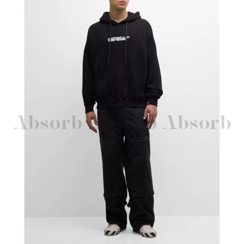 Off-White  |Street Style Long Sleeves Plain Cotton Logo Hoodies