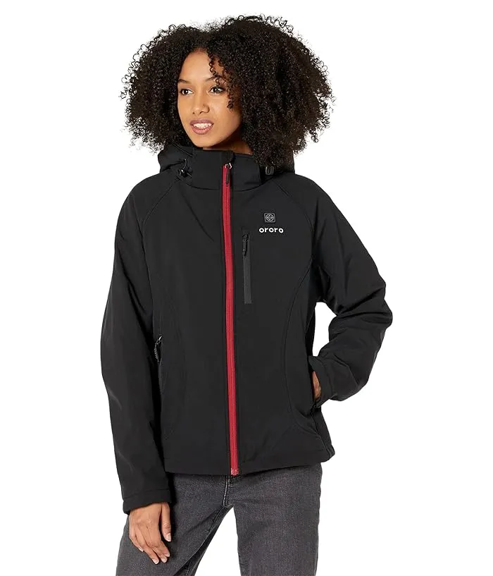 ORORO Classic Heated Jacket (Black with Red Zipper) Women's