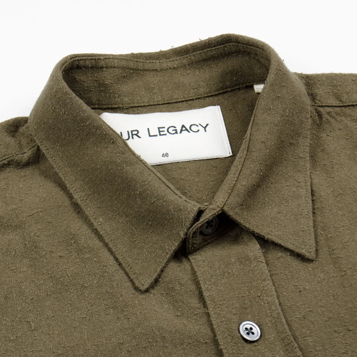 Our Legacy - Classic Shirt - Dark Olive Silk Noil