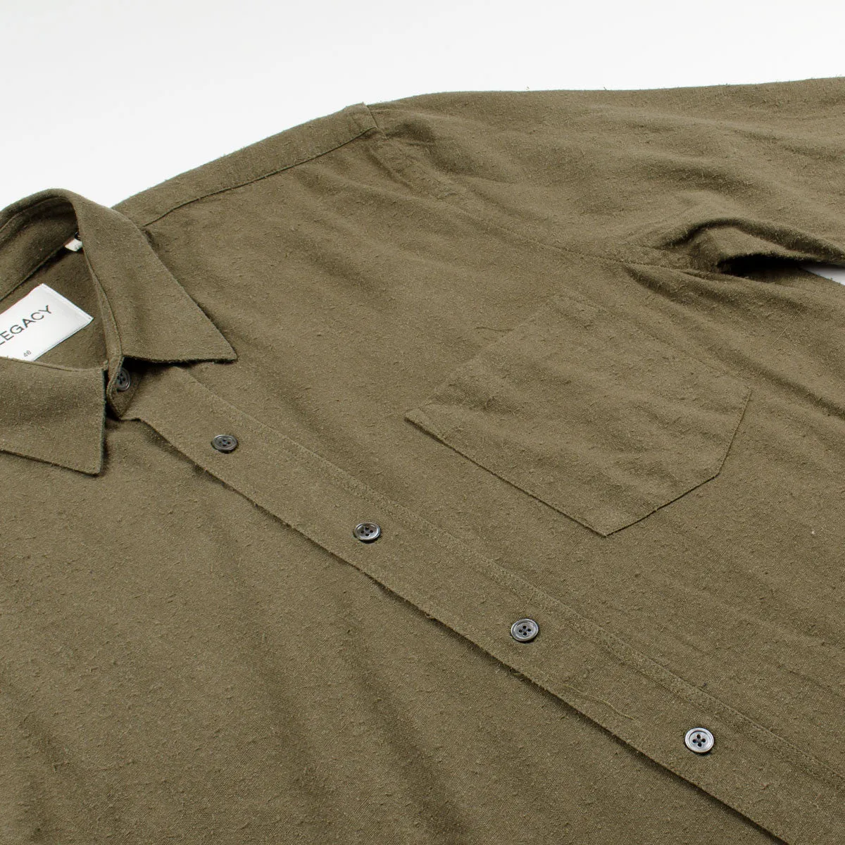 Our Legacy - Classic Shirt - Dark Olive Silk Noil