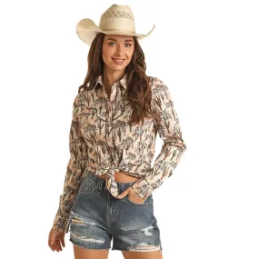 Panhandle Women's Desert Scene Long Sleeve Shirt