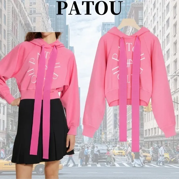 PATOU  |Street Style Long Sleeves Plain Cotton Logo