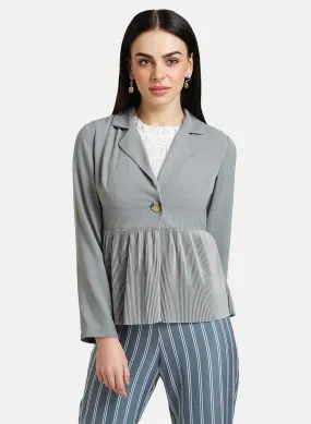 Pleated Peplum Blazer