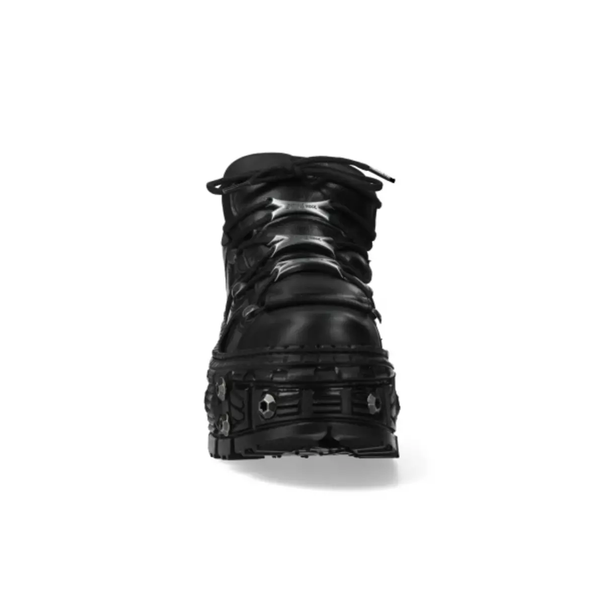 Punk Lace-Up Platform Boots | Black Leather, Chunky Rubber Sole Boots