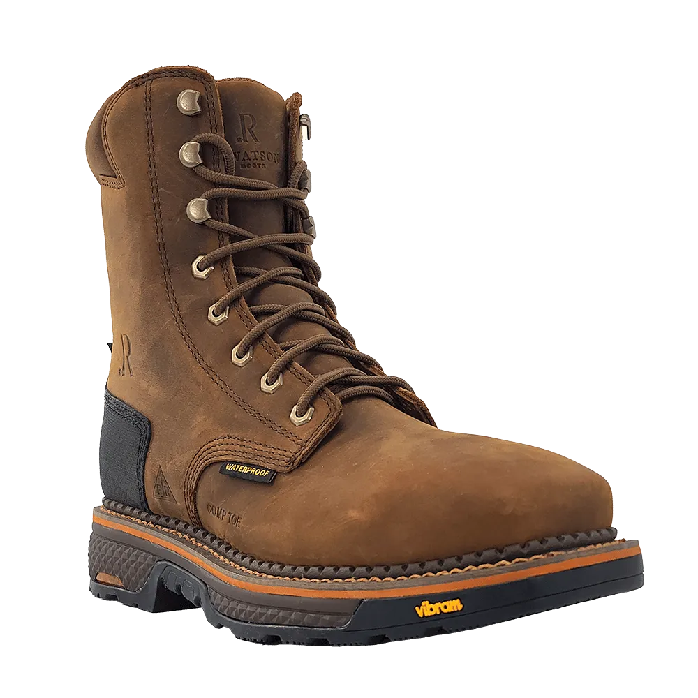 R. Watson Men's 8 Peanut Cowhide Comp Toe Waterproof Work Boots