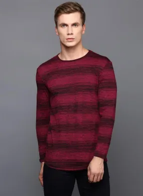 Red & Black Striped  Long Sleeved T-Shirt