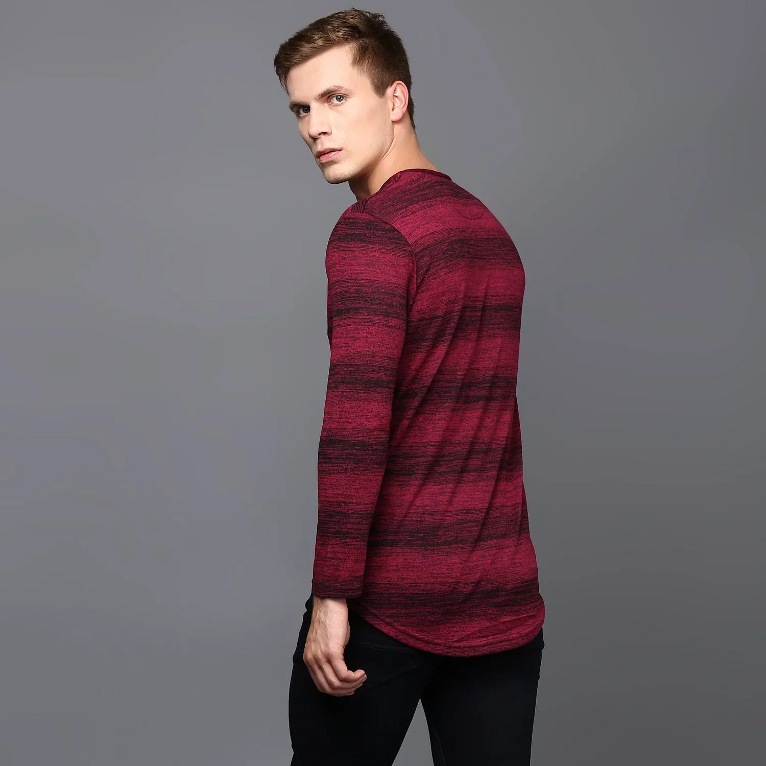 Red & Black Striped  Long Sleeved T-Shirt