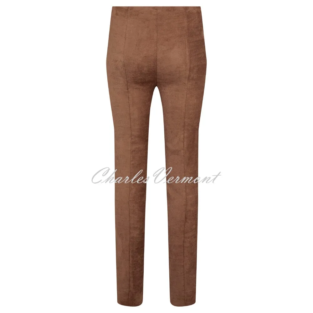 Robell Rose Full Length Super Slim-leg Trouser 51673-54451-18 (Tan Faux Suede)