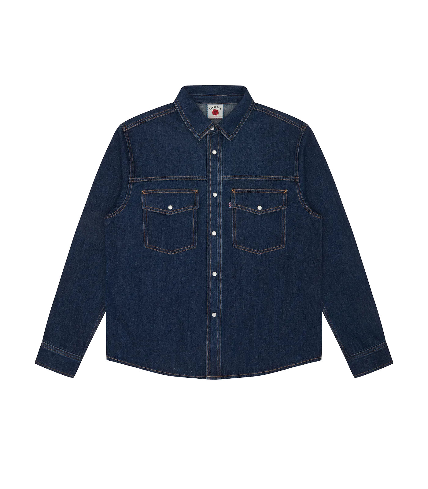 RUNNING DOG DENIM SHIRT - MID WASH BLUE