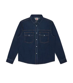 RUNNING DOG DENIM SHIRT - MID WASH BLUE