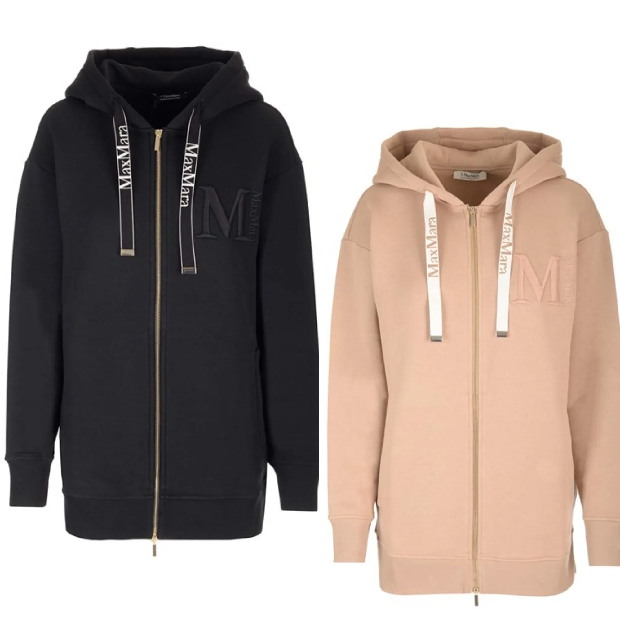 S Max Mara  |Street Style Plain Cotton Logo Hoodies & Sweatshirts