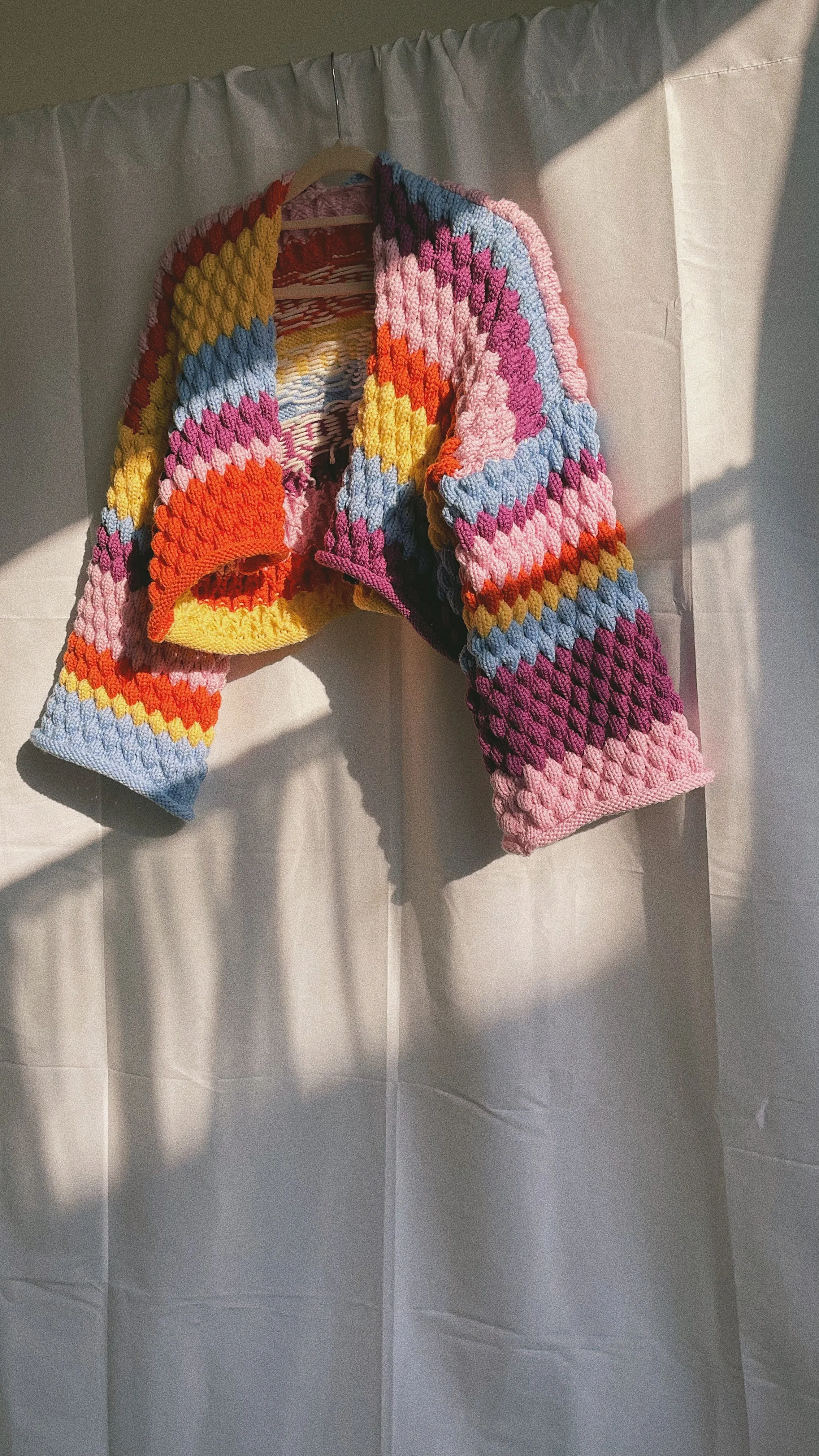 (Sample) Josephine Bee Bubble Rainbow Knit Jacket - READY TO SHIP