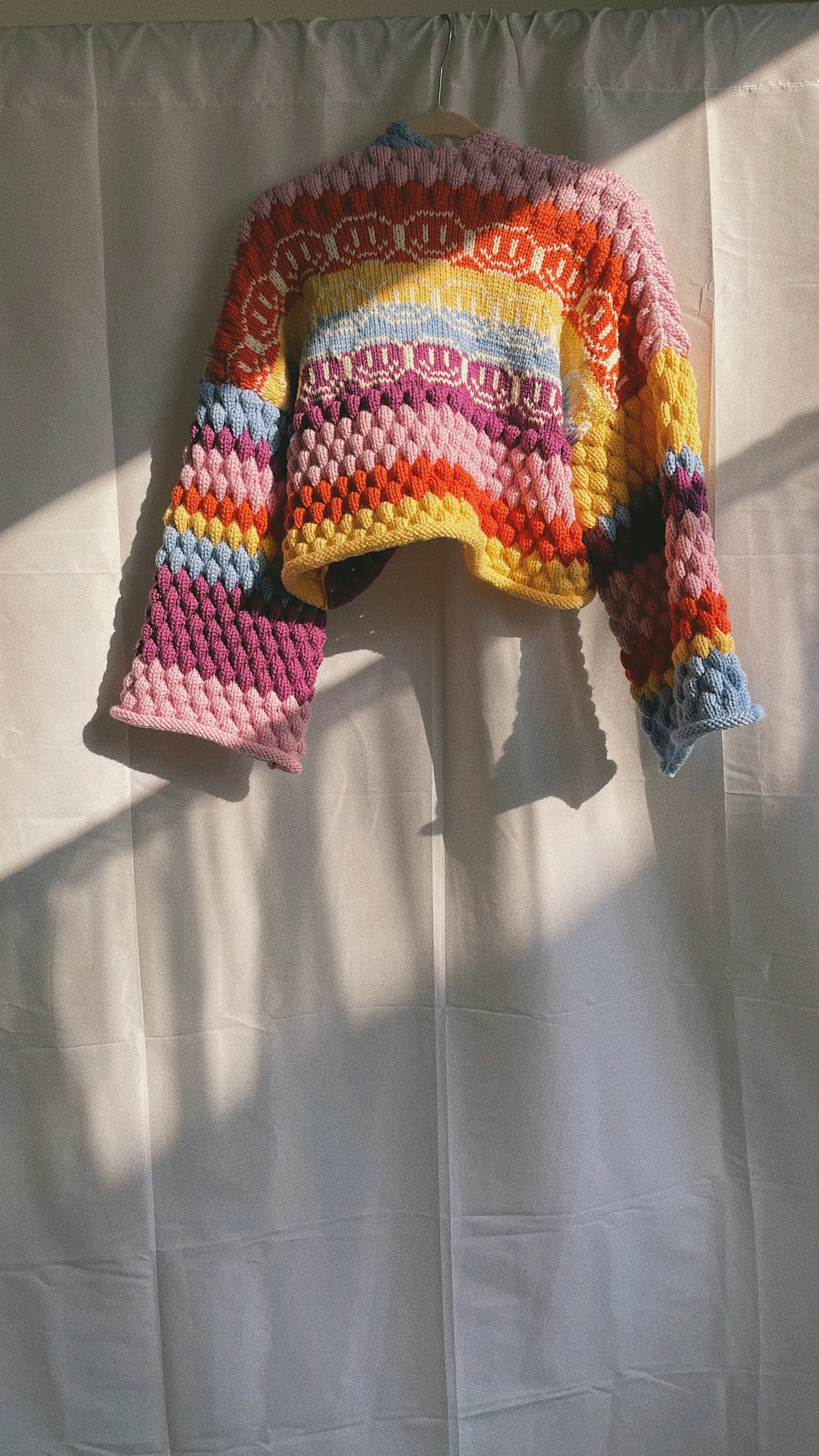 (Sample) Josephine Bee Bubble Rainbow Knit Jacket - READY TO SHIP