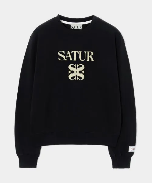 SATUR  |Street Style Long Sleeves Plain Logo Hoodies & Sweatshirts