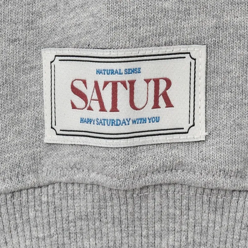 SATUR  |Unisex Street Style Long Sleeves Plain Cotton Logo Hoodies