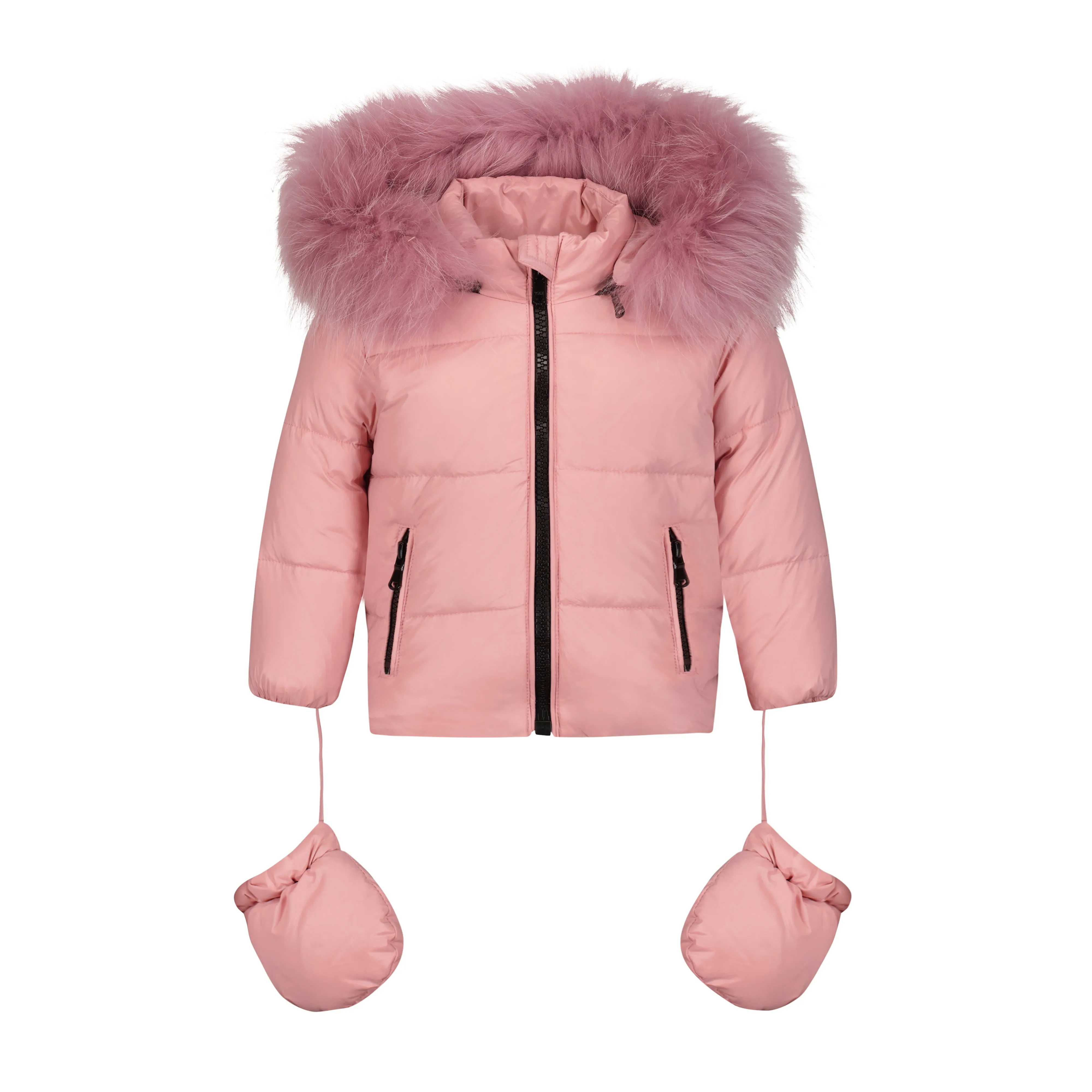 Scotch Bonnet Baby Girl's Classic Puffer Jacket w/ Fur Hood