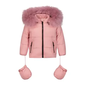 Scotch Bonnet Baby Girl's Classic Puffer Jacket w/ Fur Hood