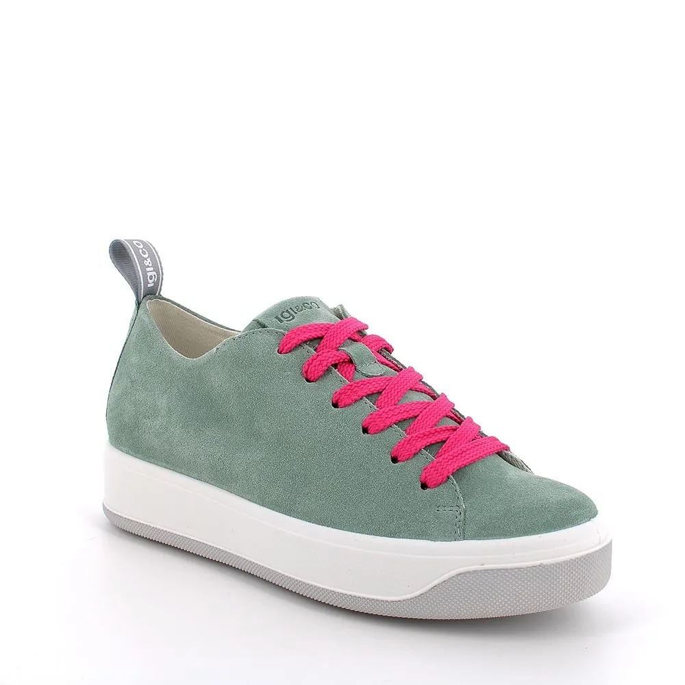 SNEAKERS IGI&CO DONNA SCAM.SUPER10/12 IN PELLE VERDE MENTA 3657311