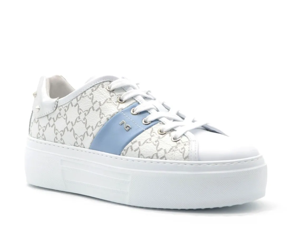 SNEAKERS NEROGIARDINI DONNA SKIPPER BIANCO T.GIOVE BIANCO NAPPA PANDORA ACQUA  SPECCHIO E306530D/707