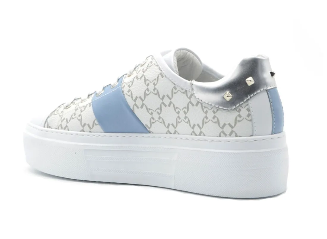 SNEAKERS NEROGIARDINI DONNA SKIPPER BIANCO T.GIOVE BIANCO NAPPA PANDORA ACQUA  SPECCHIO E306530D/707