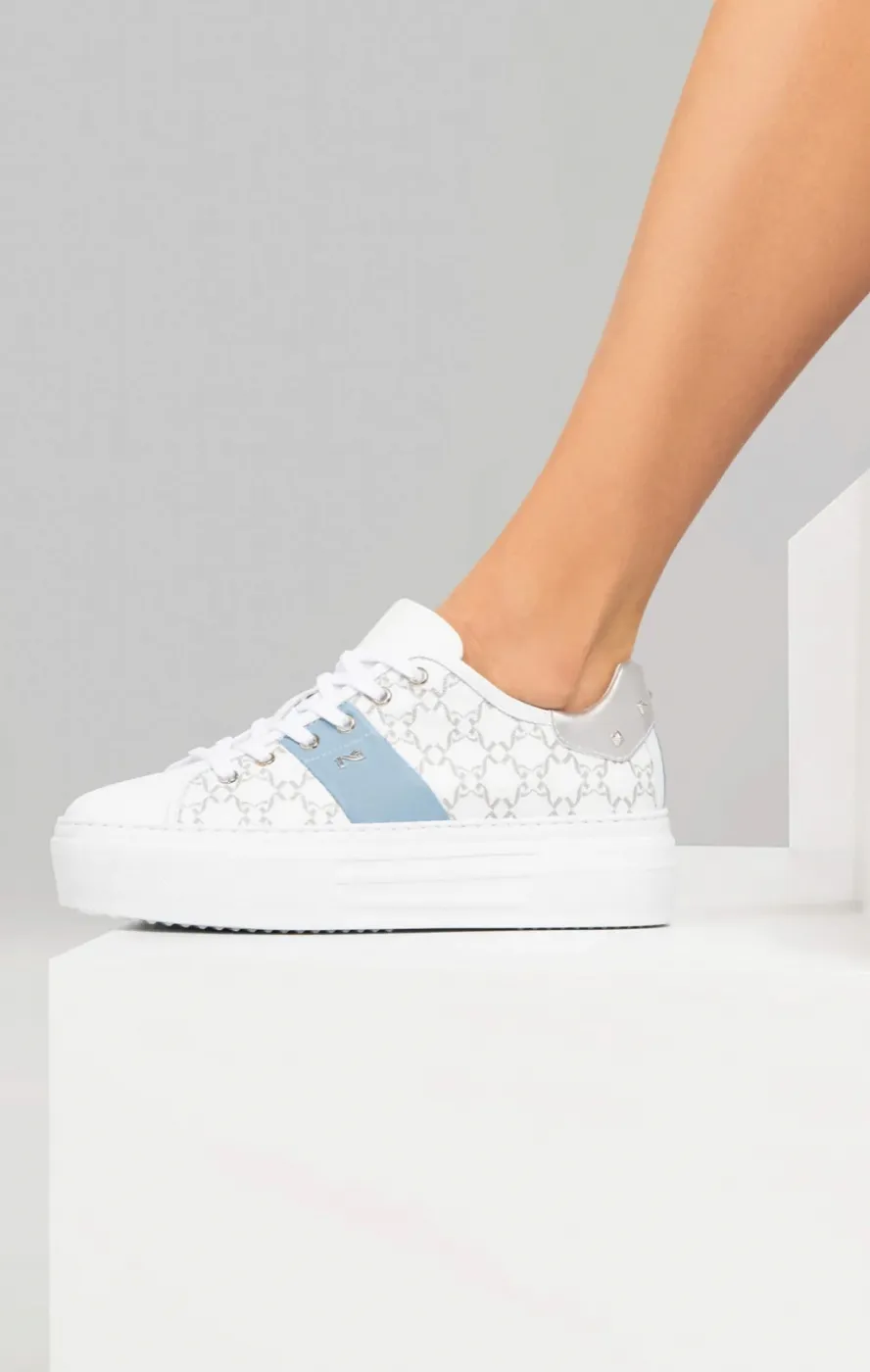 SNEAKERS NEROGIARDINI DONNA SKIPPER BIANCO T.GIOVE BIANCO NAPPA PANDORA ACQUA  SPECCHIO E306530D/707