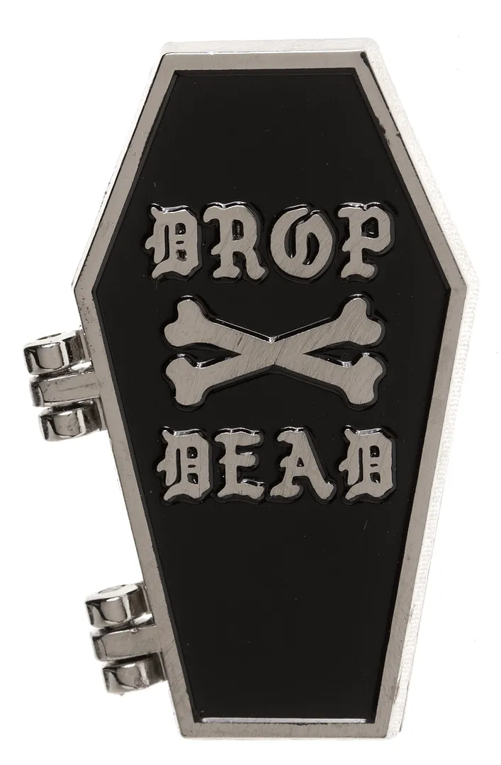 Sourpuss Drop Dead Coffin Enamel Pin