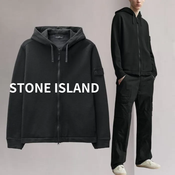 STONE ISLAND  |Wool Nylon Street Style Long Sleeves Plain Cotton Logo