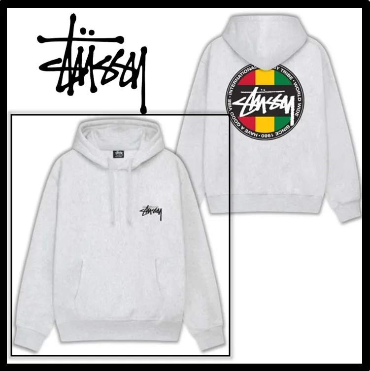 STUSSY  |Unisex Street Style Logo Skater Style Hoodies