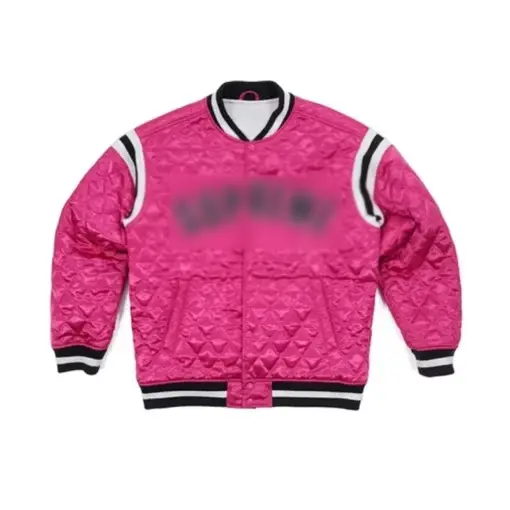 Supremely Quilted Satin Varsity Jacket - William Jacket