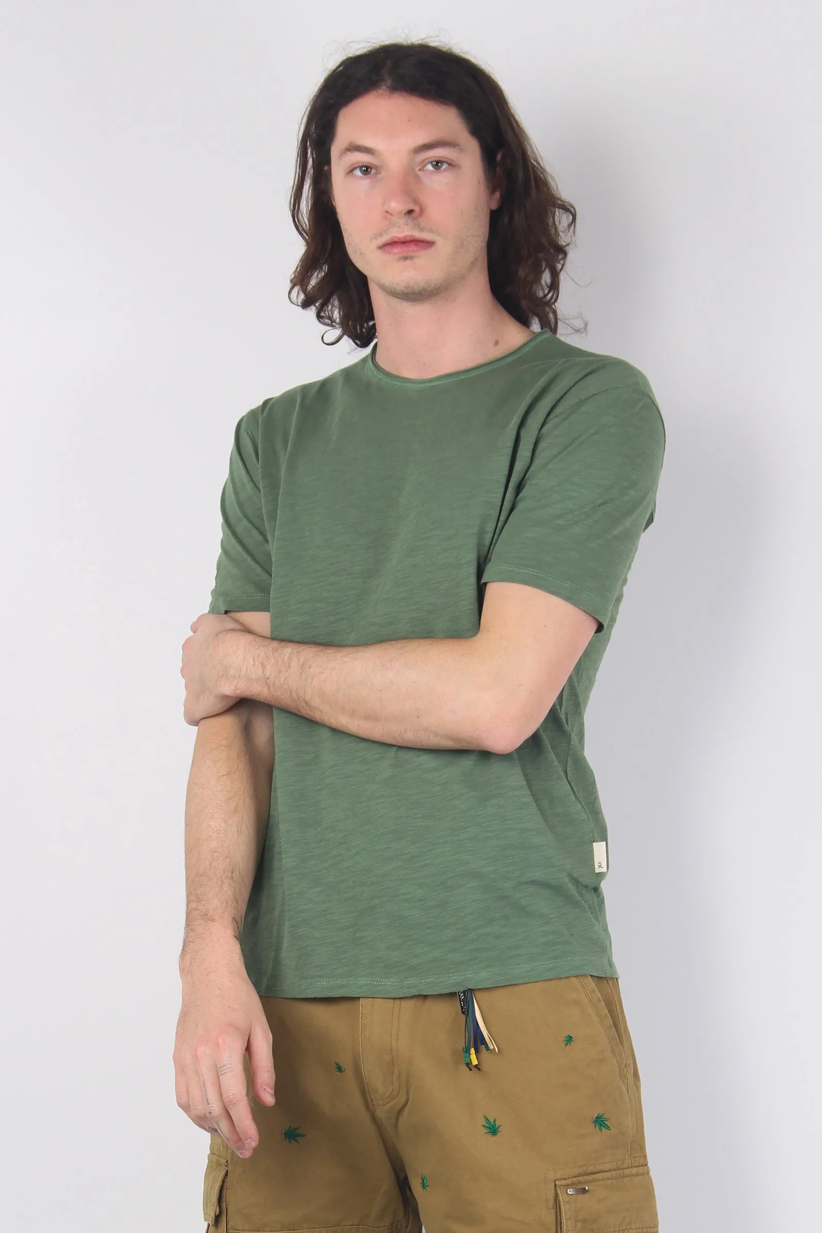 T-shirt Cotone Fiammato Green