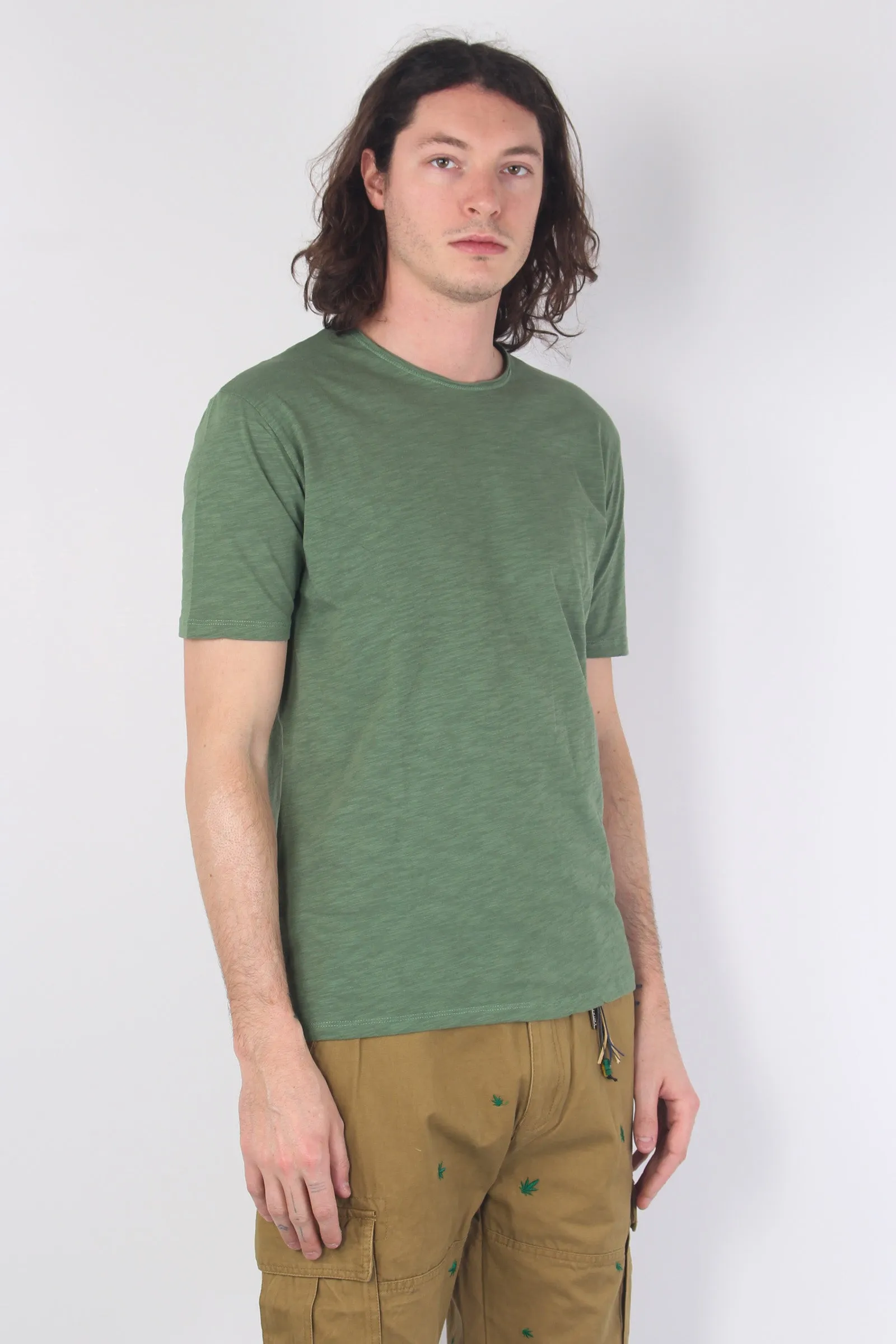 T-shirt Cotone Fiammato Green