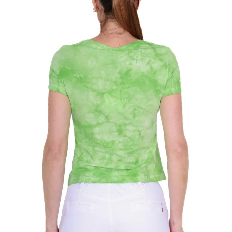 T-SHIRT GIROCOLLO TIE AND DYE, VERDE