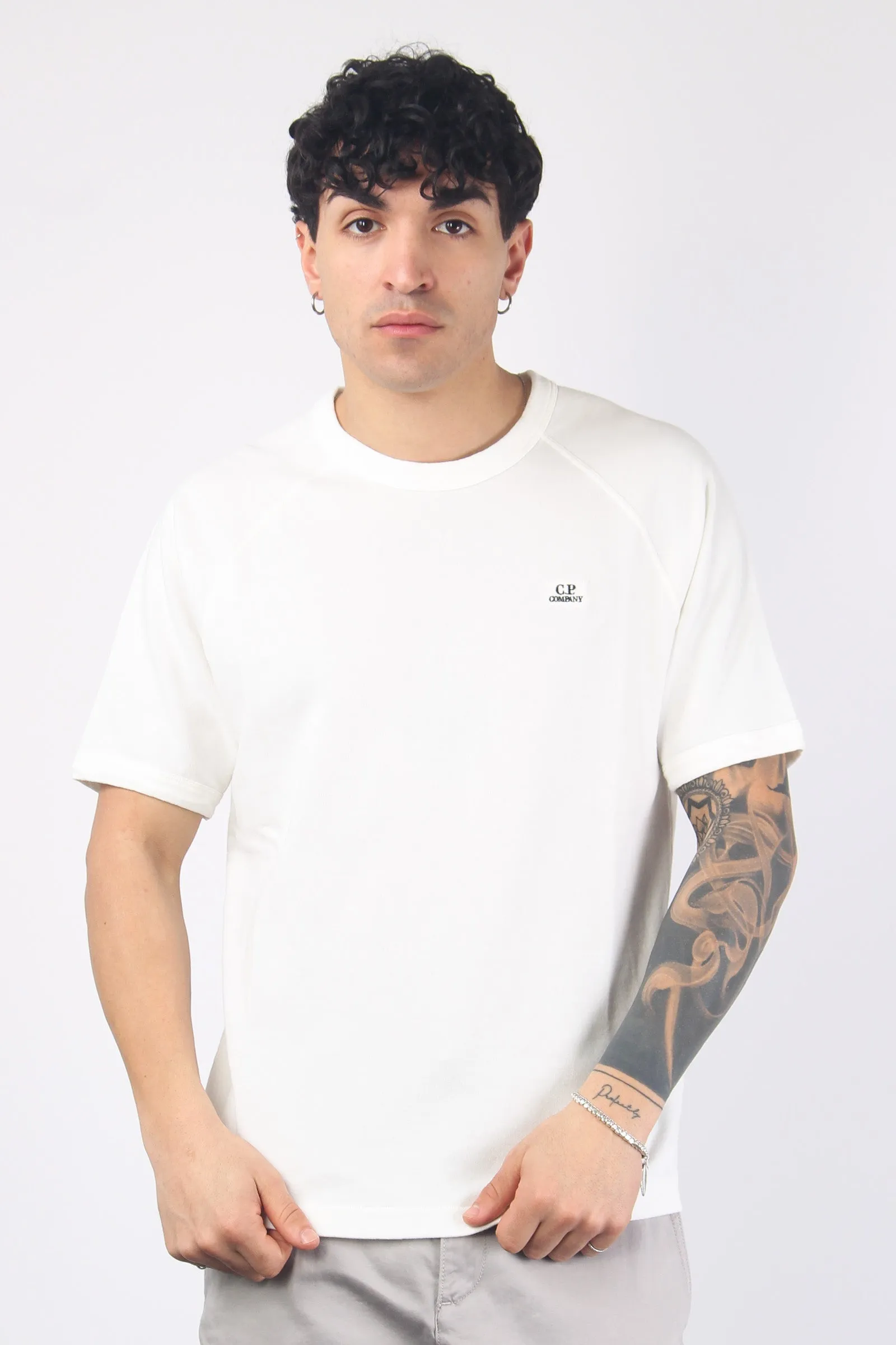 T-shirt Spugna Logo Gauze White