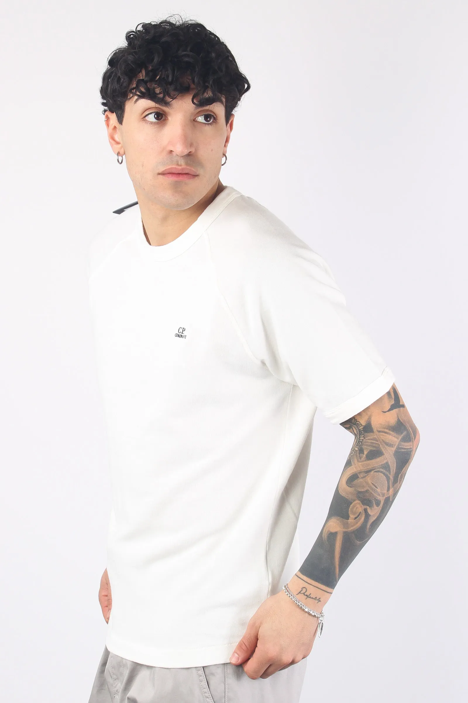 T-shirt Spugna Logo Gauze White