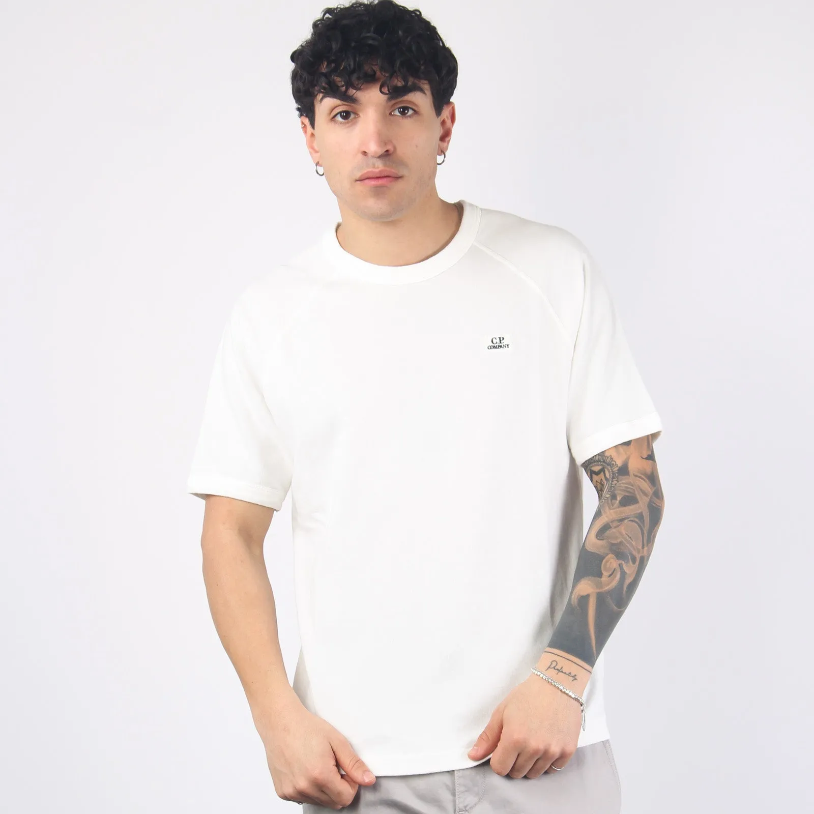 T-shirt Spugna Logo Gauze White