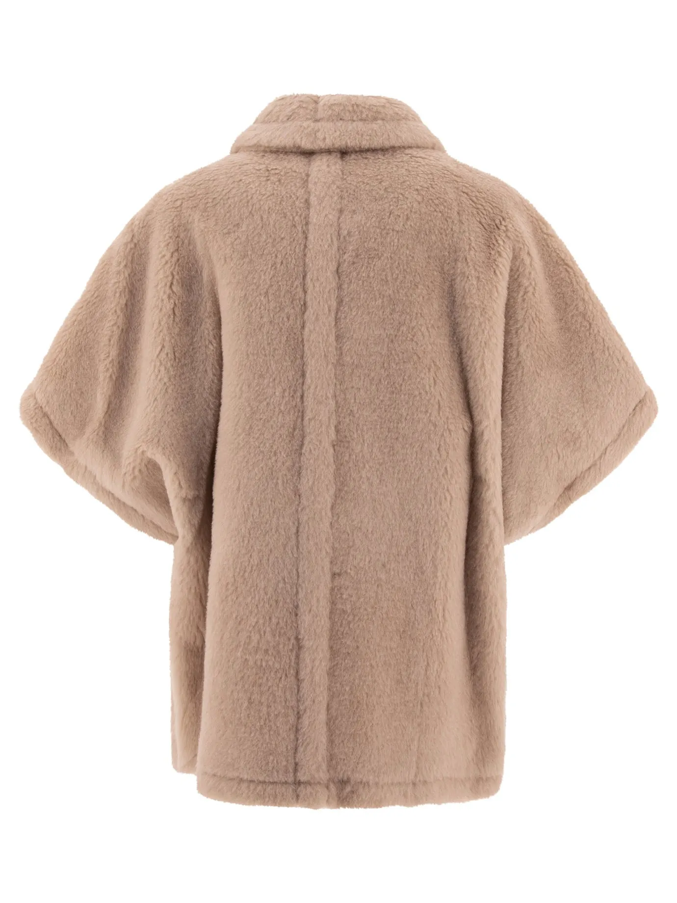 Teddy Fabric Cape Coats Beige