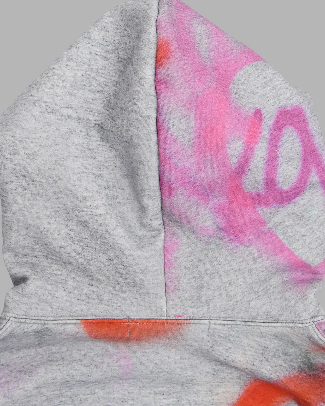 THE MUSEUM VISITOR  |[THE MUSEUM VISITOR]★LOVE MULTI SPRAYED PRINTED HOODY