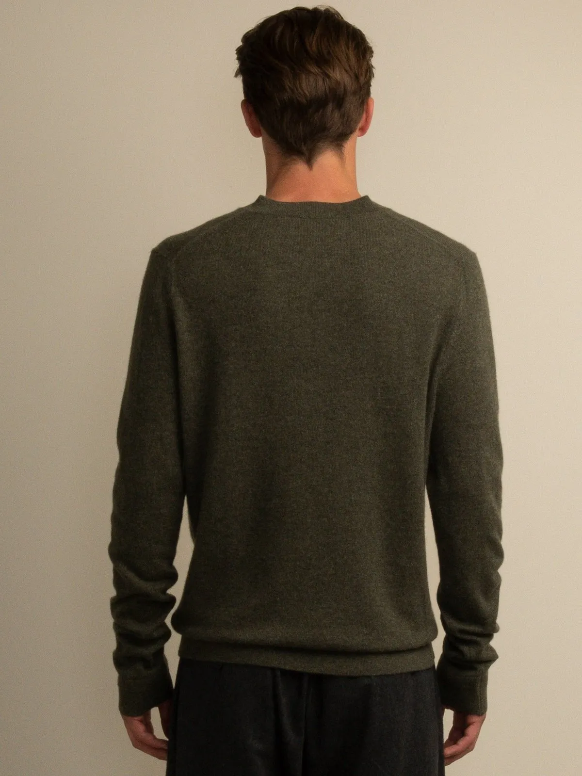 V Neck Sweater - Military