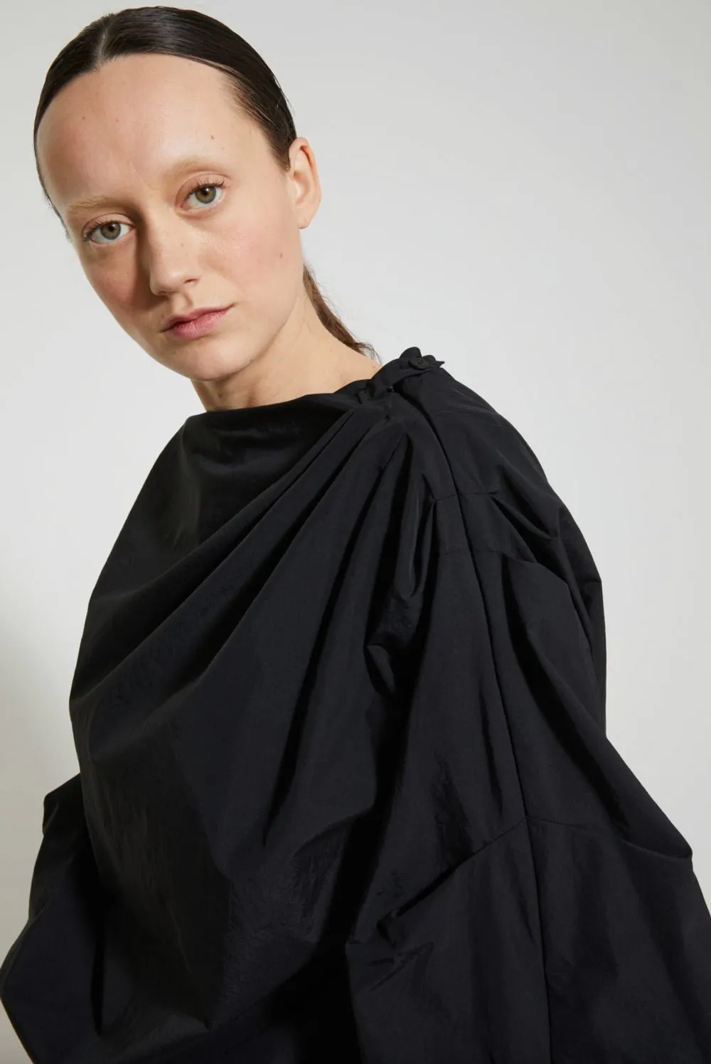 VERONIQUE LEROY - Waterproof Rain Jacket with Head Scarf in Black