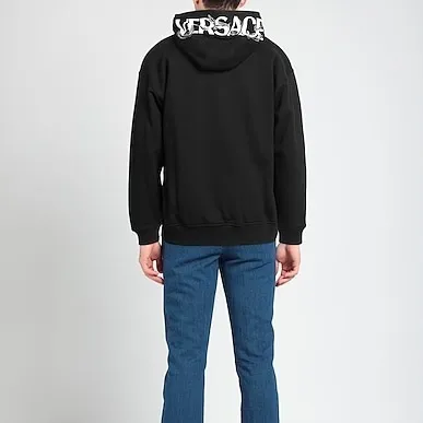 VERSACE  |Unisex Street Style Long Sleeves Plain Cotton Logo Luxury