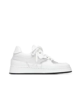 White leather - mesh sneakers