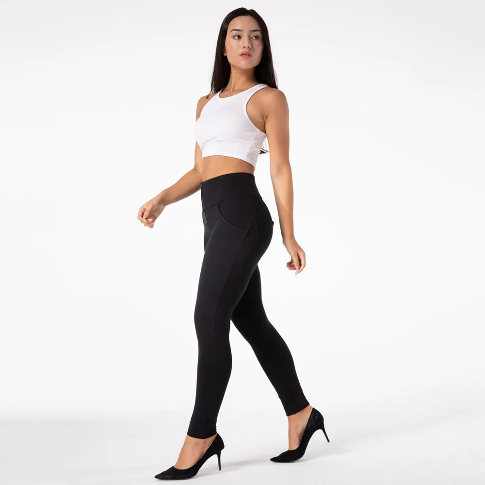 Women's Sexy Black High Waist Push-Up Butt Lifting Fitness Yoga Leggings