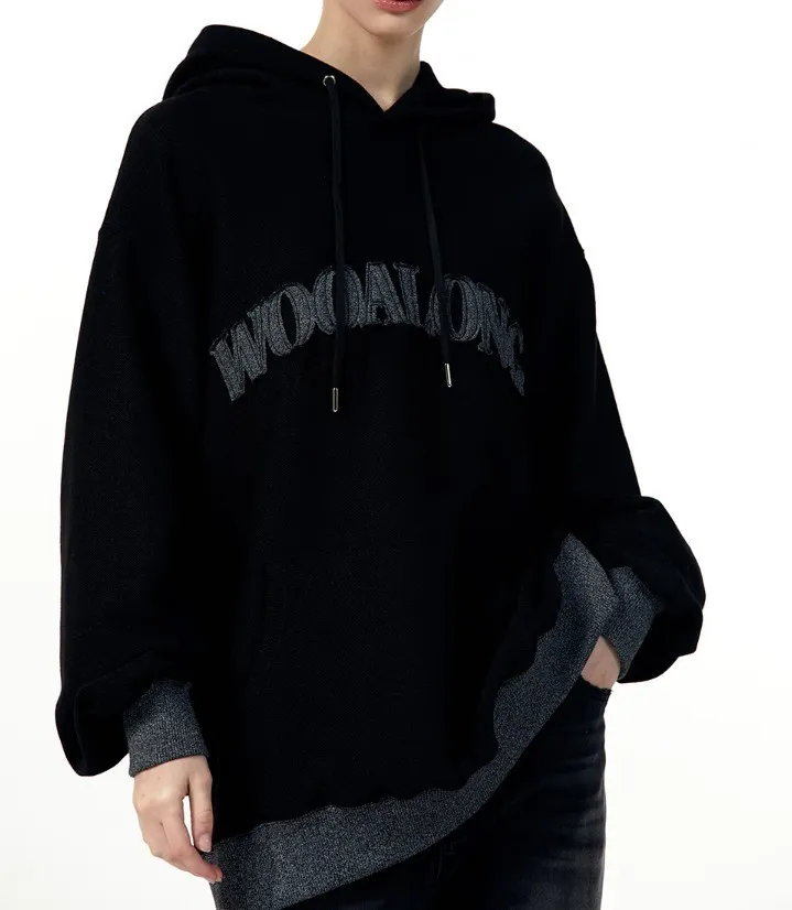 WOOALONG  |Unisex Street Style Long Sleeves Plain Cotton Logo Hoodies