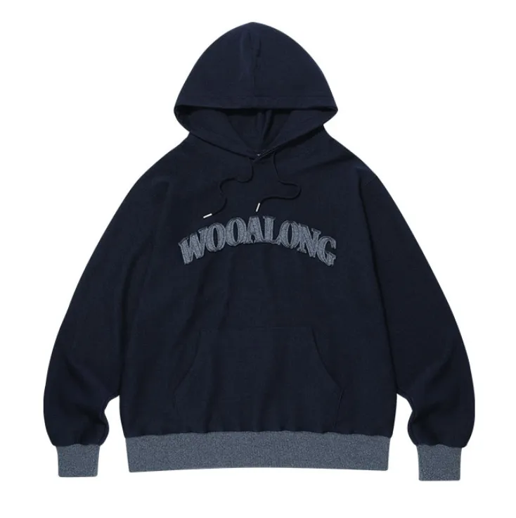 WOOALONG  |Unisex Street Style Long Sleeves Plain Cotton Logo Hoodies